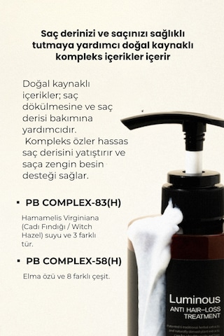 Luminous Saç Dökülmesine Karşı Bakım Kremi 500 Ml