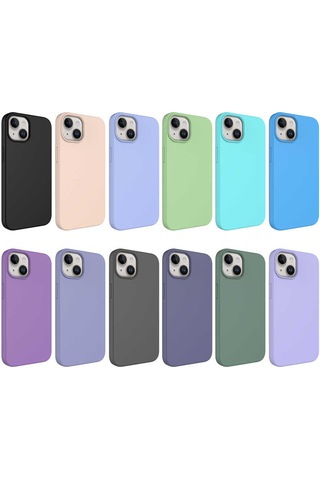 Apple Uyumlu iPhone 14 Plus Kılıf Sıvı Teknolojili Silinebilir Sert Zore Kivi Kapak Light Green