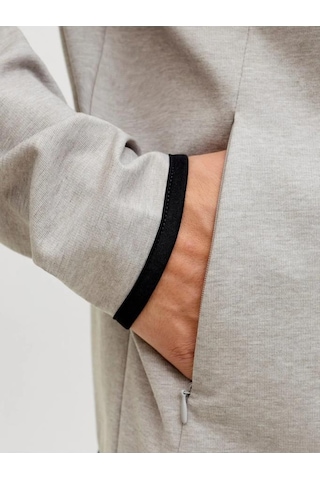 Jack & Jones Jack&jones 12289209 Jjebase Sweat Zıp Hood Sn Lıght Grey Erkek Sweatshirt Gri