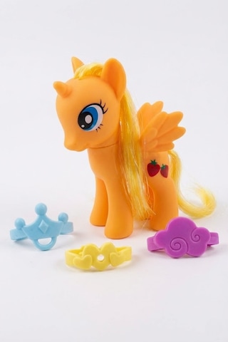 Sevimli Kanatlı Pony Oyuncak Seti - Taranabilir Saçlı Aksesuarlı At Figür