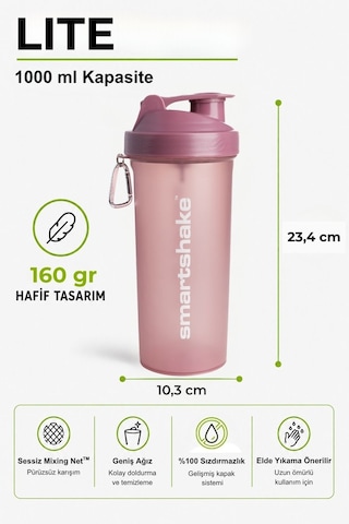 Smartshake Lite Serisi 1000 Ml Deep Rose Pembe Protein Shaker