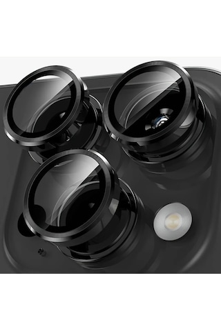 Iphone 17 Pro - Pro Max Uyumlu Kamera Lens Koruyucu Siyah