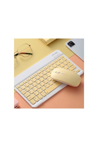 Fuchsia Sunny Renkli İnce Zarif Bluetooth Bağlantılı Çok Amaçlı Klavye Mouse Set Lazer