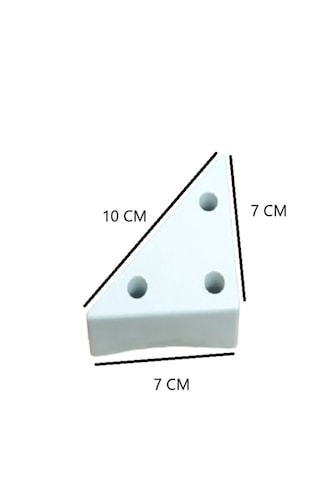 Üçgen 3 Delikli Puf Ayakkabılık Mobilya Ayağı 4 Adet Siyah