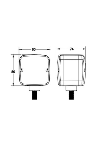 Park-sinyal Lambası Sarı-kırmızı Çift Taraflı 80 80 Mm Komatsu Forklift