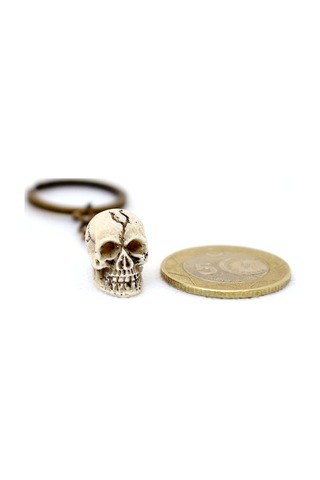 Tamgacrafts Mini Kurukafa Figürlü Metal Anahtarlık Bronz Renk Dayanıklı Küçük Aksesuar