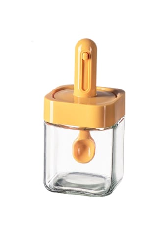 Homyl Baharat Kavanoz Mutfak Malzemeleri Mini Şeffaf Konserve Sarı