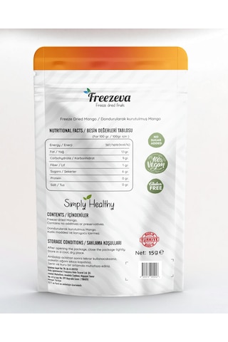 Freezeva Dondurularak Kurutulmuş Mango 15 Gr Freeze Dried Mango- Mango Kuru Meyve Cipsi 15 G