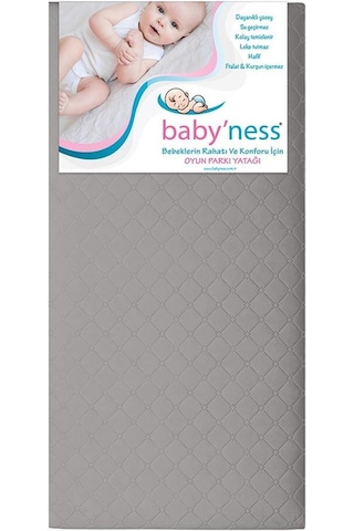 Baby'ness Oyun Parkı Yatağı Kapitoneli 70x110x5 Cm Gri Gri