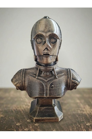 Eselya3d Star Wars C-3po Sixth Scale Büst Figür- Protokol Droidi Heykel- Star Wars Fanart-15cm