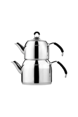 Modern Çelik Mini Çaydanlık Takımı Gri