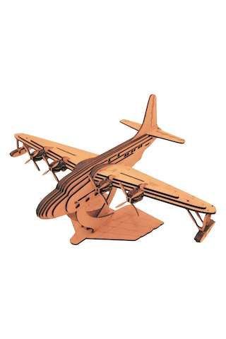 Vintage Hidroplan 3d Ahşap Maket 218 Parça Lazer Kesim Mdf Kolay Montaj Koleksiyonluk Uçak Maketi