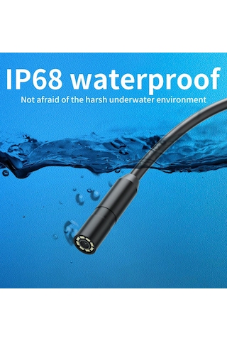 Endoskop Yılan Video Kamera İos Uyumlu Led'li 10 Metre 7 Mm Sert