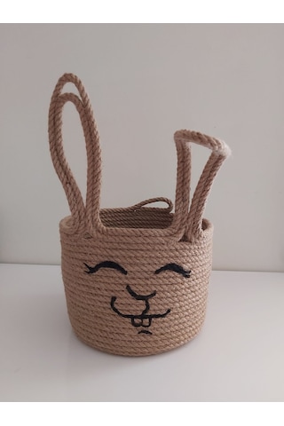 Hasır Sepet Tavşan 18x13 cm