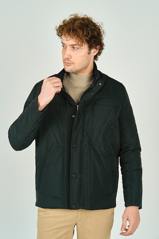 Lucas Erkek Fermuar Ve Çıtçıt Kapamalı Hakim Yaka Kaban 4785 Yeşil Yeşil