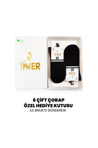 Just Inner Kadın 6 Lı Pamuklu Çorap Tenis Premium Ayak Sağlığı 24800 Siyah