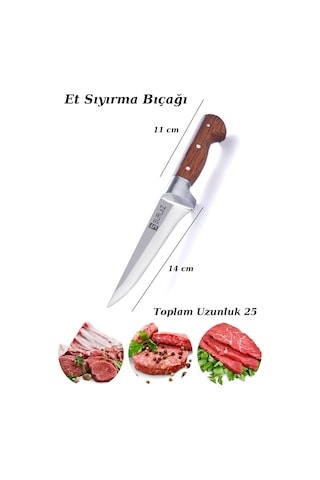 Sürlaz Handmade Kasap Kurban Serisi Bıçak Seti Et Sebze Yüzme Sıyırma Bıçak Mutfak Sürmene Bıçağı 4'lü Diğer