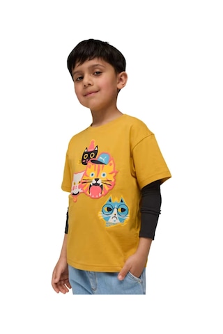 Puma Puma Moody Cat Tee Unisex Çocuk Sarı Tişört 8504 Sari