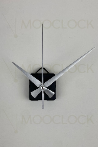 Saat Makinesi, Akar Sessiz Duvar Saati Mekanizması, 22 Mm Şaft, Akrep-yelkovan-saniye- Askılı Gümüş/silver