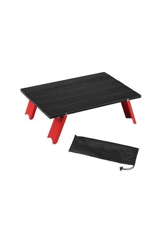 Pazly Katlanır Plaj Masası - Ultra Hafif Alüminyum - Siyah Kırmızı - Dayanıklı Ve Stabil Siyah - Kırmızı