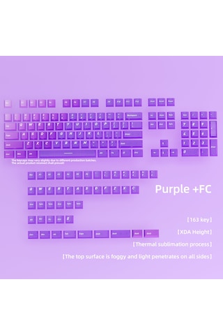 Mekanik Klavye Keycaps Rgb Şeffaf Gaming Pbt Tuş Takımı Mor