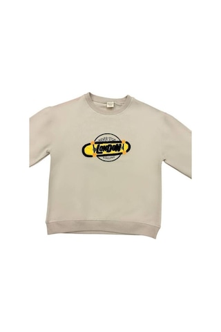 Erkek Çocuk London İşlemeli Sweatshirt-14233 Taş