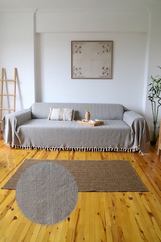 Kolları Örten Koyu Gri Battal Boy Koltuk, Çekyat Örtüsü 180x300 Cm Antrasit Koyugri