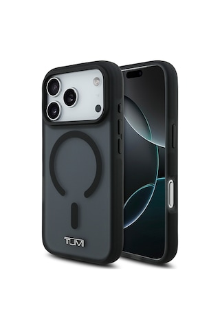 Apple Uyumlu iPhone 17 Pro Kılıf Tumı Lisanslı M-safe Şarj Özellikli Buzlu Transparan Kapak Siyah Siyah