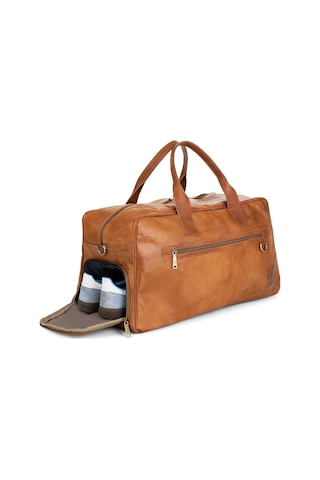 Berliner Bags Austin Xl Deri Weekender Seyahat Çantası 50l Su Geçirmez Kahverengi Duffle Bag El Çantası