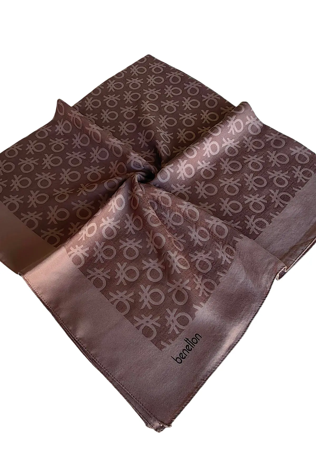 United Colors Of Benetton Benetton Elegante Monogram Eşarp 1024 Koyu Kahve