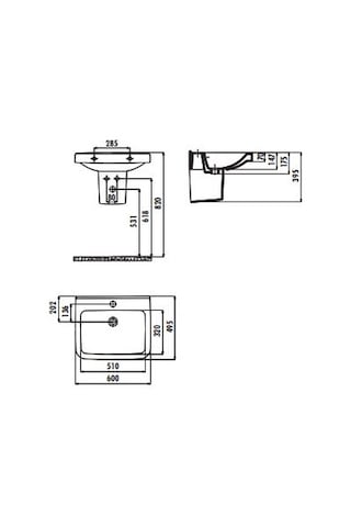 Creavit Lr060 Lara 60 CM Yarım Ayak Lavabo