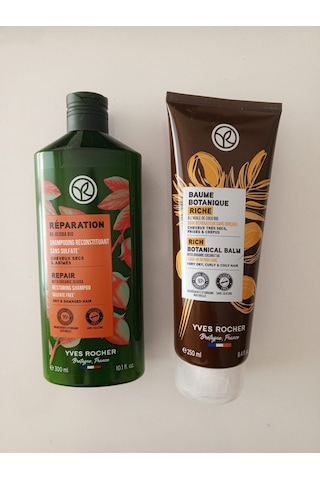 Yves Rocher Yıpranmış Saçlar İçin Onarıcı Şampuan 300 ML + Baume Botanique Riche 250 ML