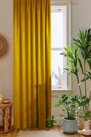 Home Color Home Koyu Sarı Petek Kadife Dokulu Fon Perde Düz Dikişli Ekstrafor Büzgü 1.sınıf Kalite Diğer