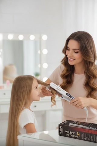Volemı V-0102 Profesyonel Saç Maşası Color Care, 5x Renk Koruma, Keratin Yağlı Seramik Kaplama Dijital Isı Ayarlı Maşa