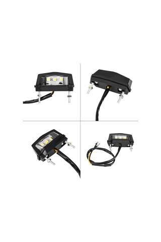 Yaozixa Motosiklet İçin Siyah Mini Led Stop Lambası - 3 Led'li, Dayanıklı Plastik Kasa, Lisans Levha Işığı, Kolay Kurulum
