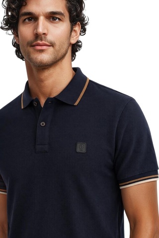 Arma Ar-ma Erkek Polo Yaka Tişört Baskisiz Basic Örme Kumaş Regular Fit %100 Pamuk 30/1 Çift Toplama Penye Pike Y31374356802 Lacivert-l1