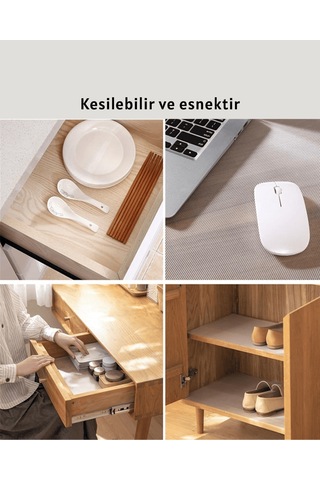 Şeffaf Pvc Kaydırmaz Raf Ve Çekmece Kaplaması 45x300 Cm Çok Renkli