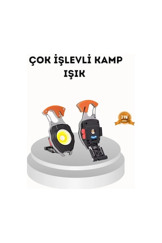 Şarj Edilebilir Çok Amaçlı Mini Fener Güvenlik Düdüklü, Kompakt Ve Hafif Tasarım Sarı