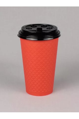 Softhomecraft 400 Ml 50'li Kırlentli Kağıt Bardak, Kapaklı 173946806 100 adet