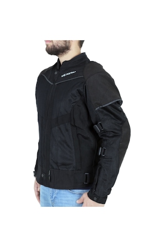 Venom Rock Cordura Erkek Motosiklet Ceketi Fileli Yazlık Motorcu Montu
