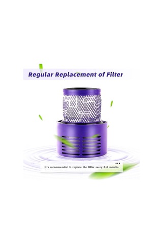 Yifomall V10/sv12 Serisi Uyumlu Yıkama Yapılabilir Hepa Filtresi - 0.3 Mikron Toz Tutma, Sürekli Emme Gücü Sağlar 3 Adet + Temizleme Fırçası
