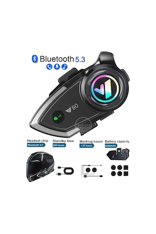 Prepare Y80 Bluetooth 5.3 Motosiklet Kulaklık