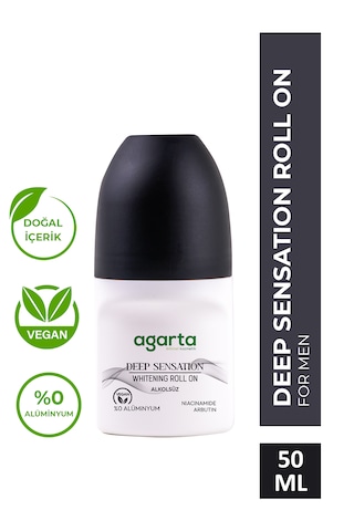 Agarta Deep Sensation Ter Kokusu Önleyici 24 Saat Etkili Beyazlatıcı Erkek Roll-On Deodorant 50 ML﻿﻿
