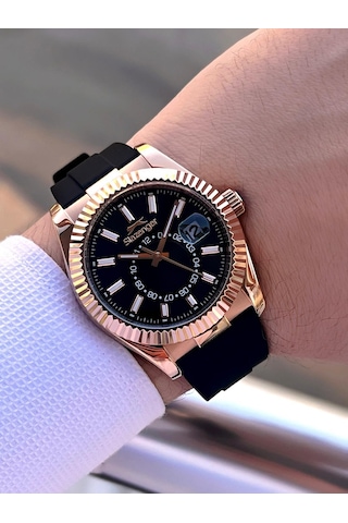 Slazenger Silikon Kordon İç Fonksiyonları Aktif 10 Atm Suya Dayanıklı Erkek Kol Saati Esl.09.2514.05 Rose Gold