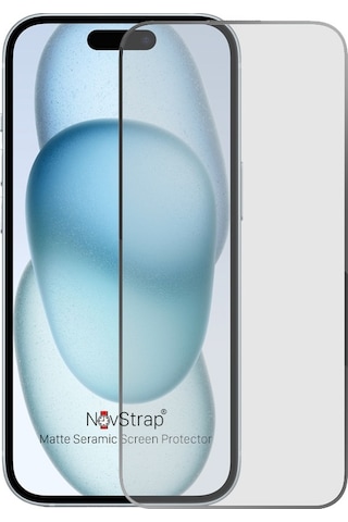 Novstrap Apple iPhone 15 Uyumlu İle Ekran Koruyucu Mat Seramik Nano Esnek Cam