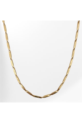 Çelik Kolye Titanyum Melon Motifli Model 3 Mm 55 Cm Altın Sarısı Gold Gold