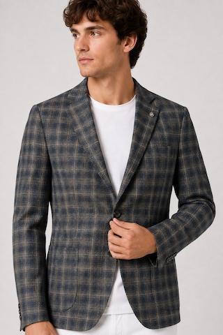 Sabri Özel Erkek Kareli Desen İki Düğmeli Yarım Astar Smart-casual Tek Ceket 6 Drop 12014-yeşil