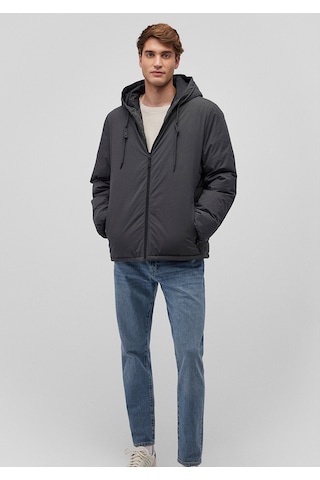 Mavi - Kapüşonlu Antrasit Şişme Mont 0110352-86803 Gri