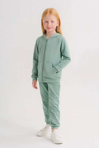 Kız - Erkek Çocuk Basic Fermuarlı Okul Eşofman Takımı Ak0785 Yeşil