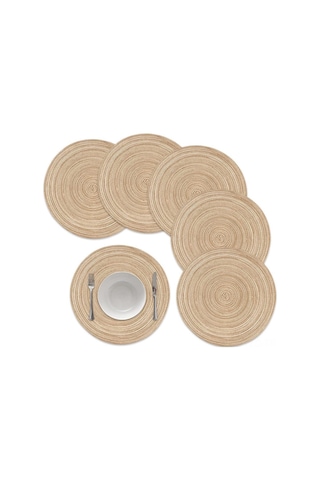 Yuntech01 Yuvarlak Desenli Pvc-pet Mutfak Minderi Ev Otel Restoran Kafe Dekorasyon Aksesuarı Açık Kahverengi